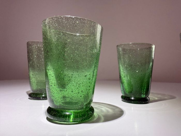 Vintage 1960s Green Controlled Bubble - Shot Glasses (Set of 5)