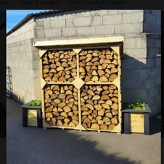 Large logstores and seasoned firewood bundles