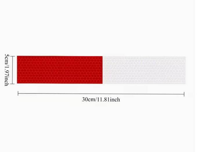 10pcs 11.81-inch Red and White Reflective Stickers,