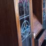 Antique English made By Harrison and Gibson Ilford very rare piece Bureau / Display case with original stained glass with brass fittings and locks. Circa 1930s beautiful Image 2