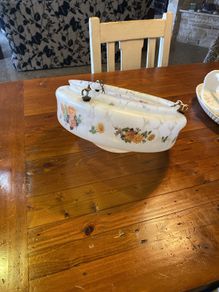 Milky glass antique floral pattern ceiling light shade