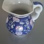 Ceramic Floral Jug Pitcher Blue Pink White Image 2