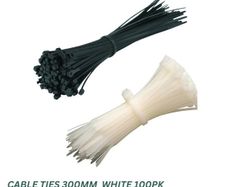 Heavy Duty White Cable Ties 300mm  White 100pk