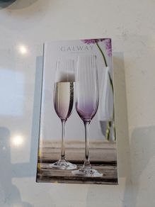 Erne Champagne Flute Glass Pair Amethyst