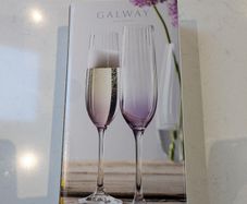 Erne Champagne Flute Glass Pair Amethyst