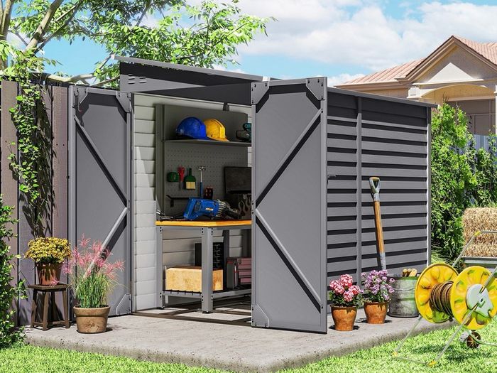 Galvanised Metal Garden Shed with Foundation Kit
