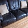 Chocolate brown  3 seater leather sofa for sale Image 3