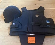 horse riding hat and back protector