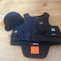 horse riding hat and back protector