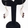 Vintage 925 Silver Garnet Kinetic Earrings Image 9
