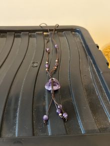 jewellery amathyst  neck piece on leather