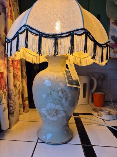 New old Stock Denby Stoneware 1980s certified Table lamp by Denby handthrown by David Williams Midcentury new used