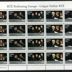 2007 Ireland RTE Performing Groups Commemorative Stamps Sheetlet Plate 1A1A1A1A Mint Never Hinged (MNH)