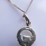 Vintage Sterling Silver Birthstone Claddagh Pendant Necklace 2,5g Length 18" Image 9