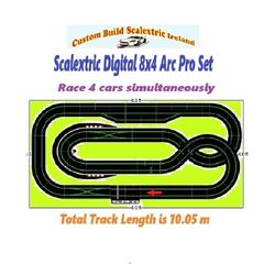 Scalextric Digital 8x4 Arc Pro Set.  Race 4 cars simultaneously.