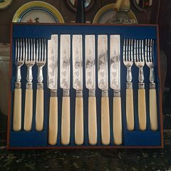 Victorian Silver-Plate 12-Pc Dinner Cutlery Set