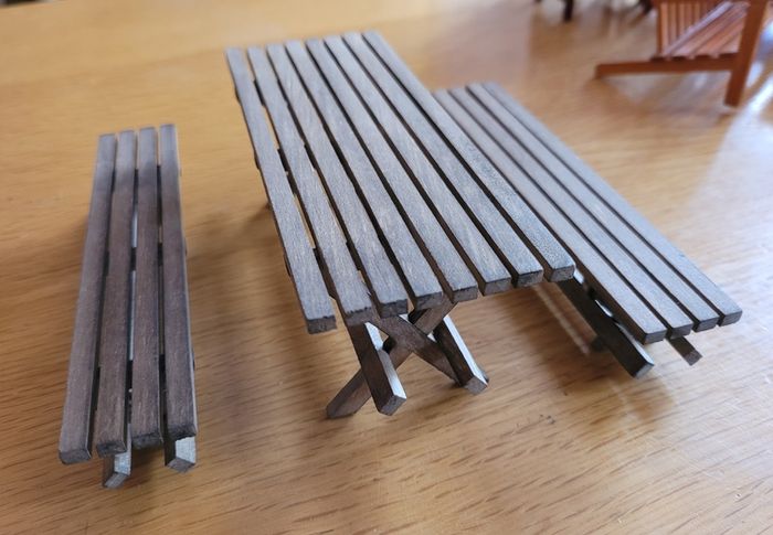 Dolls house garden furniture - some vintage