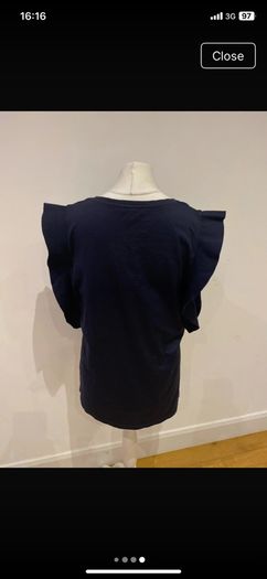 Cos navy fancy sleeve top size 10