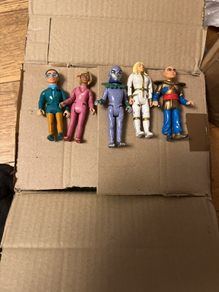 Vintage 1992 Matchbox Thunderbirds Brains, Lady Penelope, The Hood & Stingray Titan Figure Lot
