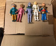 Vintage 1992 Matchbox Thunderbirds Brains, Lady Penelope, The Hood & Stingray Titan Figure Lot