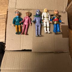 Vintage 1992 Matchbox Thunderbirds Brains, Lady Penelope, The Hood & Stingray Titan Figure Lot