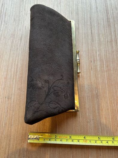 Vintage Suede Leather Clutch Bag