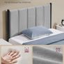 Sturdy Double Bed Frame with Foam Headboard and Underbed Storage Image 3