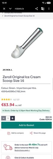 2 x scoop dor ice cream