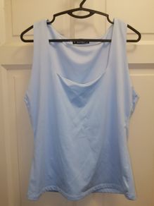 Blue silk feel tank top 16 to 18