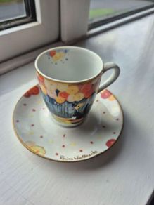Ceramic cup and saucer (small)