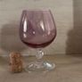Pair of Lednicke Rovne Slovakia Pink Brandy Glasses Image 2