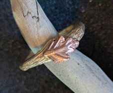 Handmade oak leaf ring