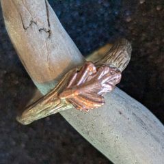 Handmade oak leaf ring
