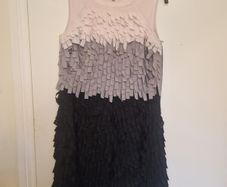 Size 8 Sleeveless Ombre Fringe Dress