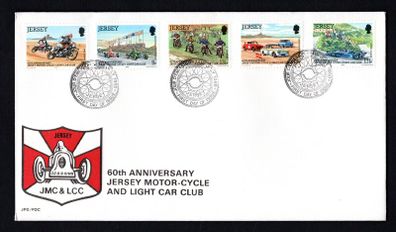 1980 Jersey The 60th Anniversary of the Jersey Motorcycle and Ligth Car Club Commemorative Stamp First Day cover (FDC)