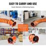 300mm Portable Ventilator, 2 Speed 2894CFM High-Velocity Industrial Utility Blower Fan with 10m Flexible Duct Hose, Exhaust Axial Fan for Basements, Workshops, Warehouses, Orange Image 6