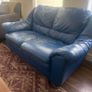 2 Seater Sofa - Blue Leather Image 2