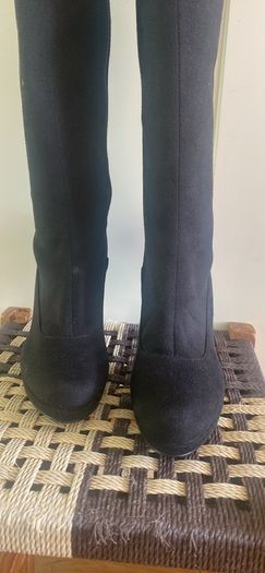 Black suede boots