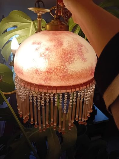 1940s glass french ceiling light