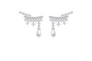 Sumiyaki Pearl and Diamante Earrings
