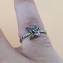 Vintage 925 Sterling Silver Multi-Color Tourmaline Butterfly Shape Rings Lot of 3 Image 4