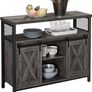 _Sideboard Kitchen Cabinet Storage Cabinet with 2 Sliding Doors Adjustable Shelf Industrial for Living Room Anthracite Grey Black Image 5