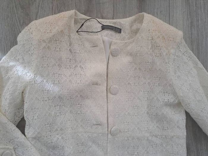 White Lace coat overcoat blazer UK 8 S new