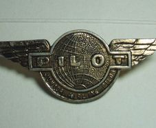 JUNIOR AIRLINE PILOT (plastic) - airline 'golden wings' badge (1970's or earlier)