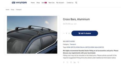 Roof Bars Hyundai Kona NEW