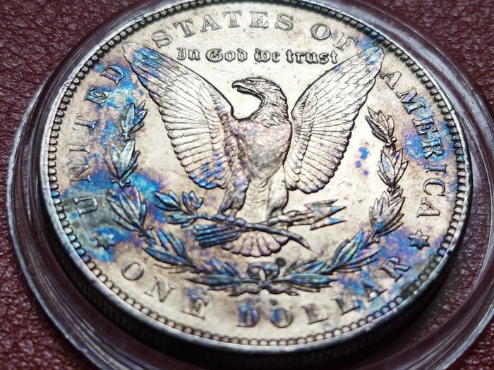 1889 Silver Morgan Toned 1 Dollar coin