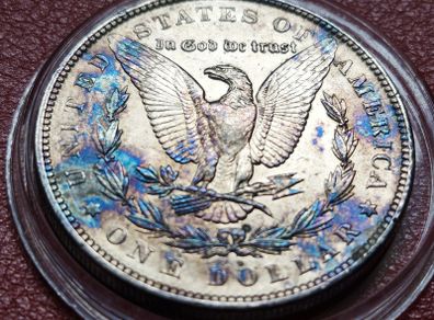 1889 Silver Morgan Toned 1 Dollar coin