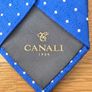 Canali Royal Blue Polka Dot Silk Tie Image 4