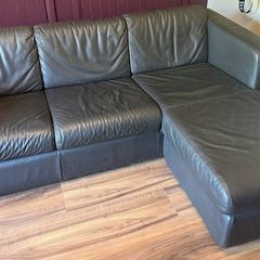 Brown Leather Chaise Sofabed