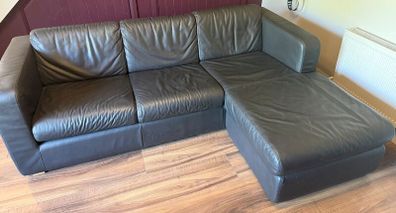 Brown Leather Chaise Sofabed
